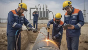 نصب سیستم حفاظت کاتدیک توسط تیم فنی تابلو پارس نو روی خط لوله صنعتی